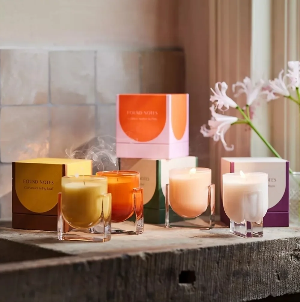 Anthropologie Found Notes Fresh Coriander & Fig Leaf Boxed Candle, 5.5 oz. NIB